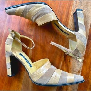 Cesare Paciotti Boemia lambskin heels in suede and leather